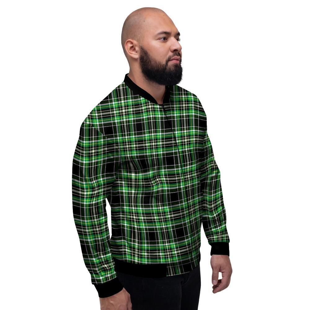 Tartan St. Patrick's Day Print Pattern Men's Bomber Jacket-grizzshop