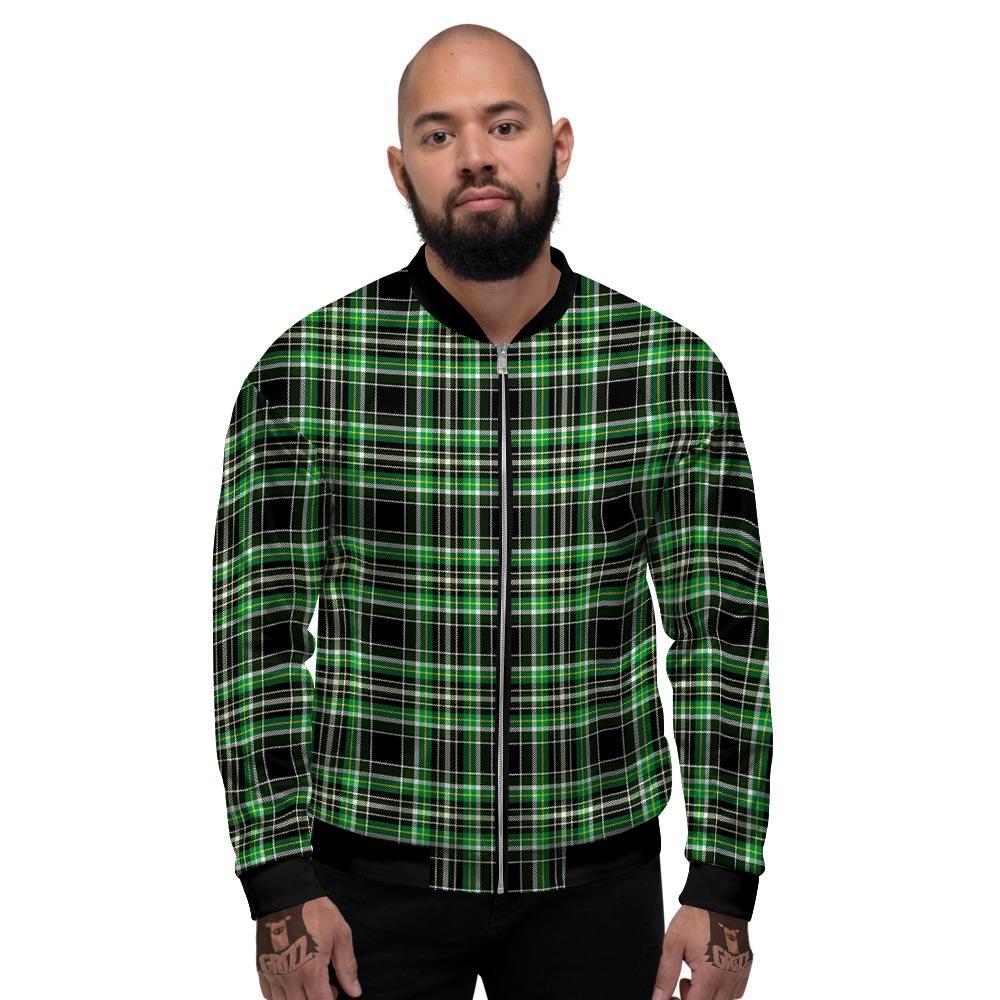 Tartan St. Patrick's Day Print Pattern Men's Bomber Jacket-grizzshop