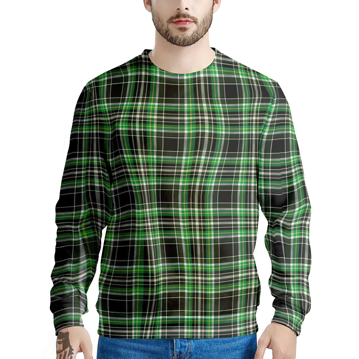 Tartan St. Patrick's Day Print Pattern Men's Sweatshirt-grizzshop