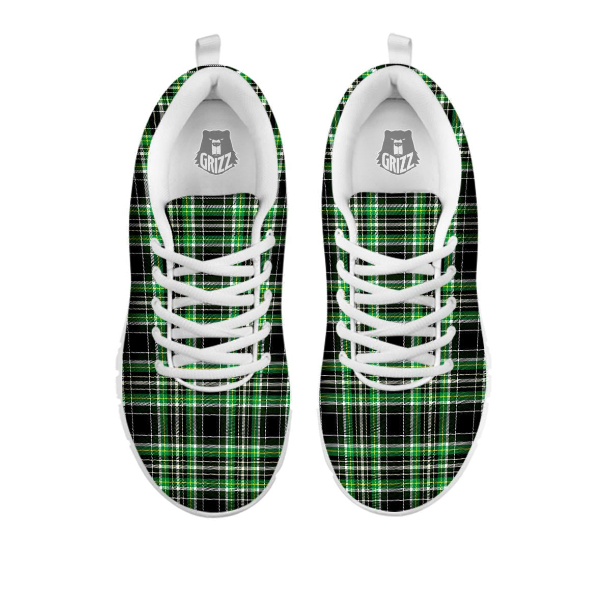 Tartan St. Patrick's Day Print Pattern White Sneaker-grizzshop