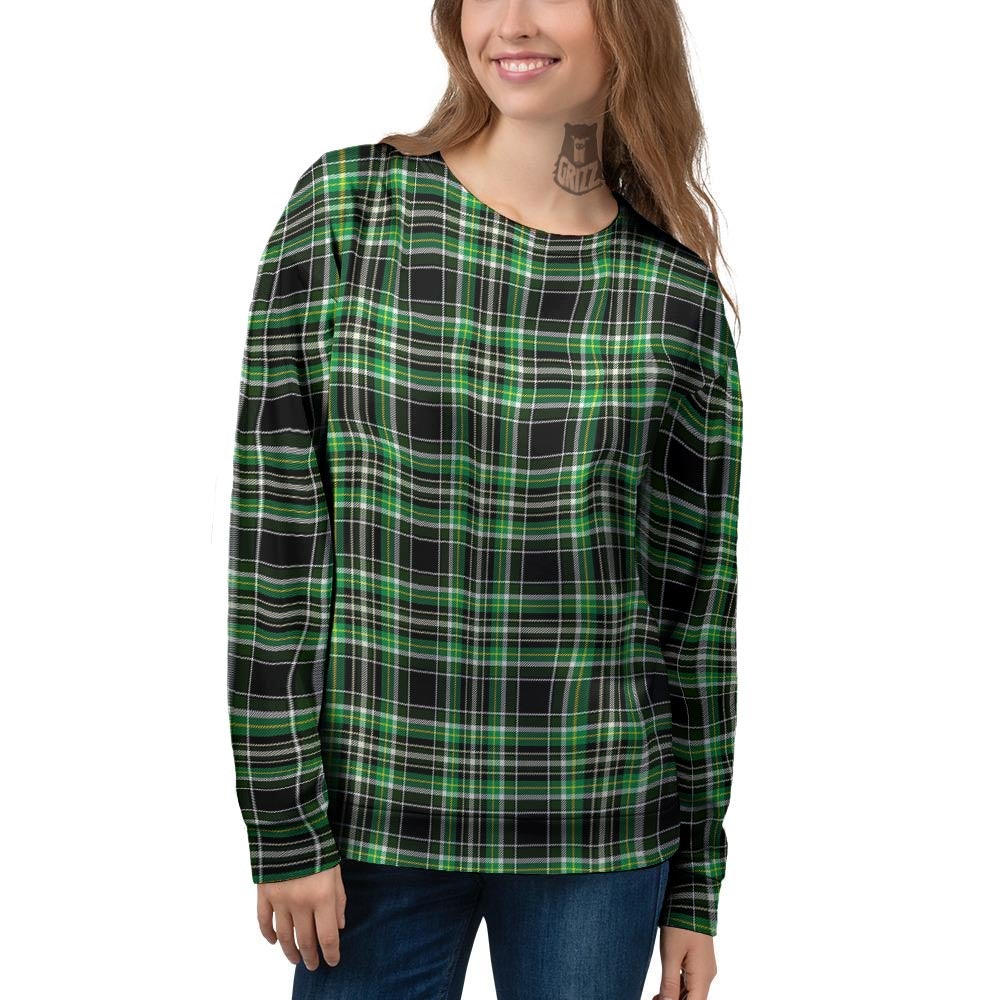 Tartan St. Patrick's Day Print Pattern Women's Sweatshirt-grizzshop