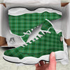 Tartan St. Patrick's Day Print White Basketball Shoes-grizzshop