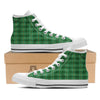 Tartan St. Patrick's Day Print White High Top Shoes-grizzshop