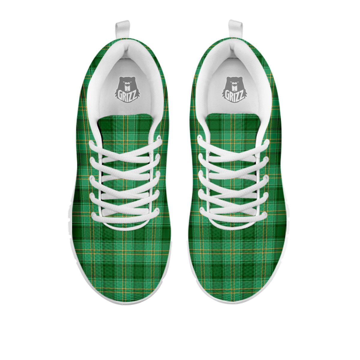 Tartan St. Patrick's Day Print White Sneaker-grizzshop