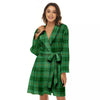 Tartan St. Patrick's Day Print Women's Robe-grizzshop