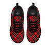 Tartan Stewart Red Print Pattern Black Sneaker-grizzshop