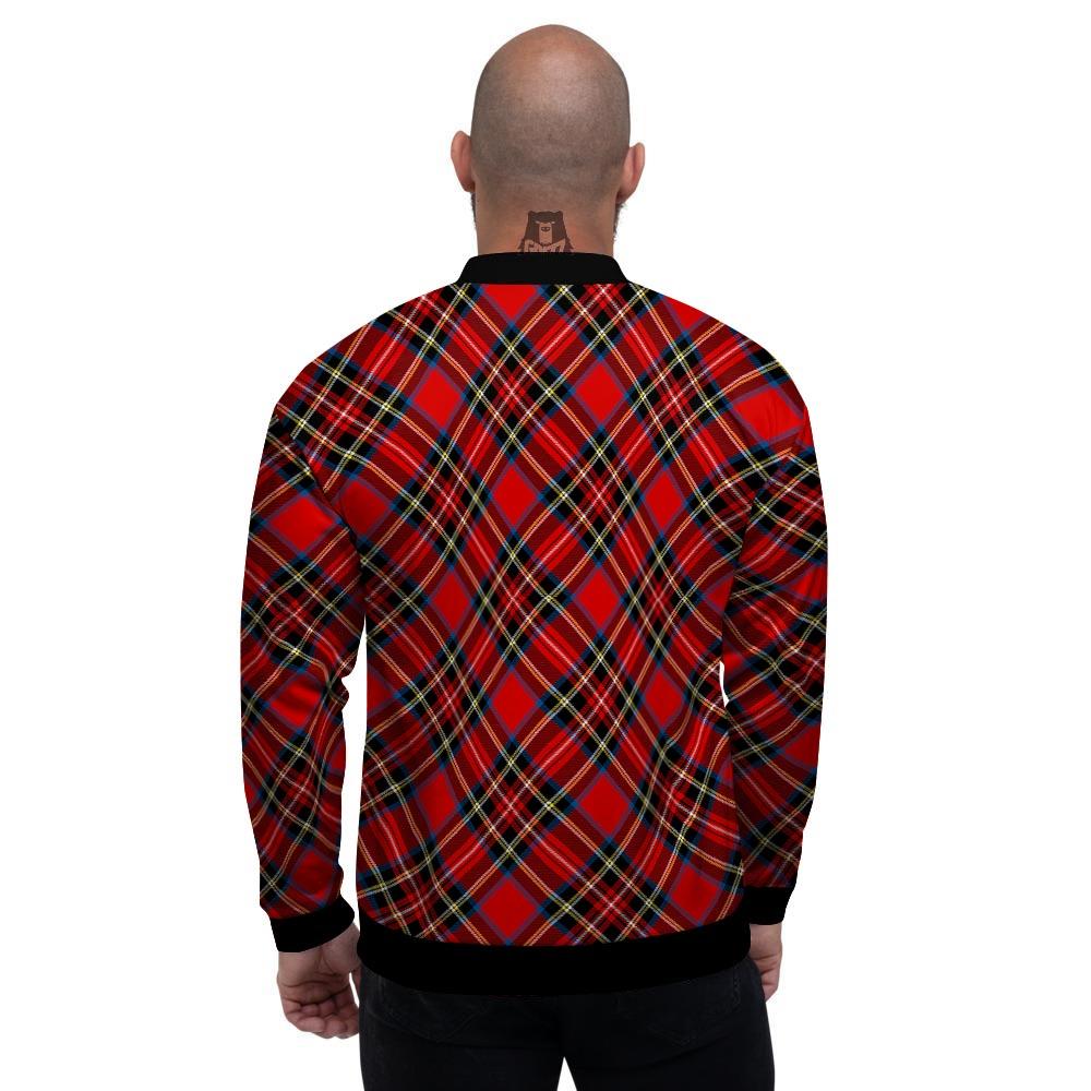 Tartan Stewart Red Print Pattern Men's Bomber Jacket-grizzshop