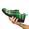 Tartan UFO Green Print Pattern Black Sneaker-grizzshop