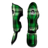 Tartan UFO Green Print Pattern Muay Thai Shin Guards-grizzshop