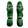 Tartan UFO Green Print Pattern Muay Thai Shin Guards-grizzshop