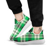 Tartan UFO Green Print Pattern White Athletic Shoes-grizzshop