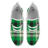 Tartan UFO Green Print Pattern White Athletic Shoes-grizzshop