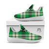 Tartan UFO Green Print Pattern White Athletic Shoes-grizzshop