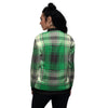 Tartan UFO Green Print Pattern Women's Bomber Jacket-grizzshop