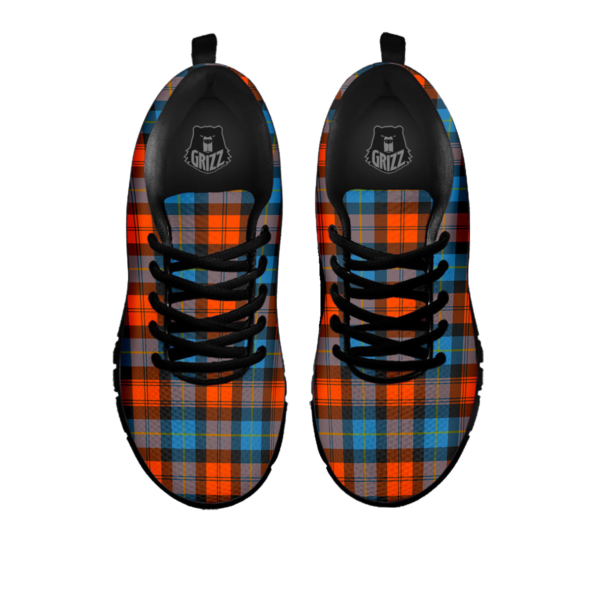 Tartan Western Print Pattern Black Sneaker-grizzshop