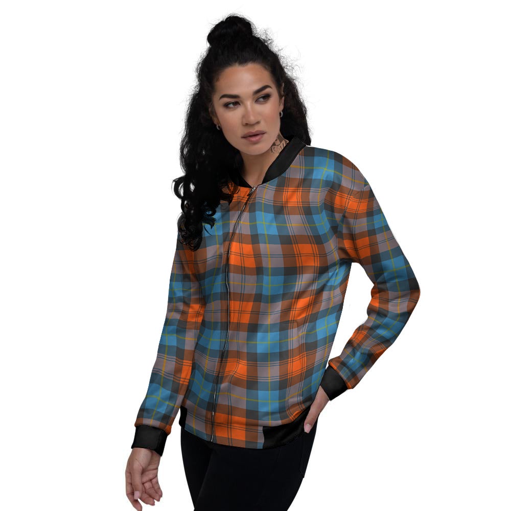 Tartan Western Print Pattern Women's Bomber Jacket-grizzshop