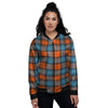 Tartan Western Print Pattern Women's Bomber Jacket-grizzshop