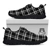 Tartan White And Black Print Pattern Black Sneaker-grizzshop