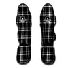 Tartan White And Black Print Pattern Muay Thai Shin Guards-grizzshop