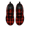 Tartan White And Red Print Pattern Black Sneaker-grizzshop