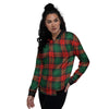 Tartan Xmas Scottish Print Pattern Women's Bomber Jacket-grizzshop