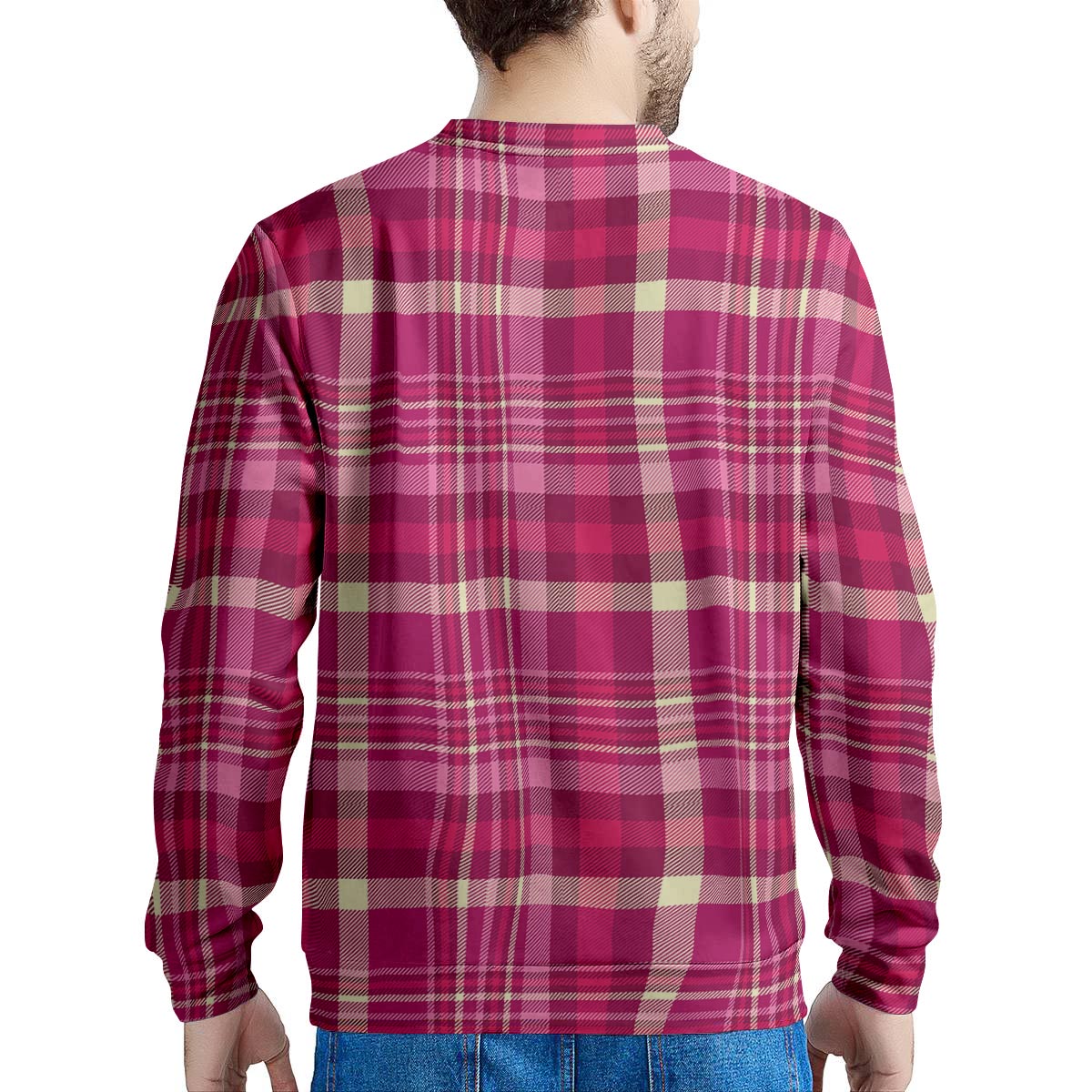 Tartan Pink Plaid Men's Sweatshirt-grizzshop