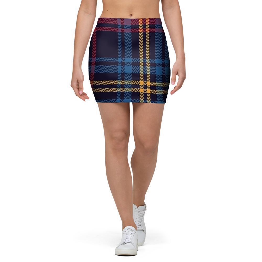 Tartan Print Mini Skirt-grizzshop