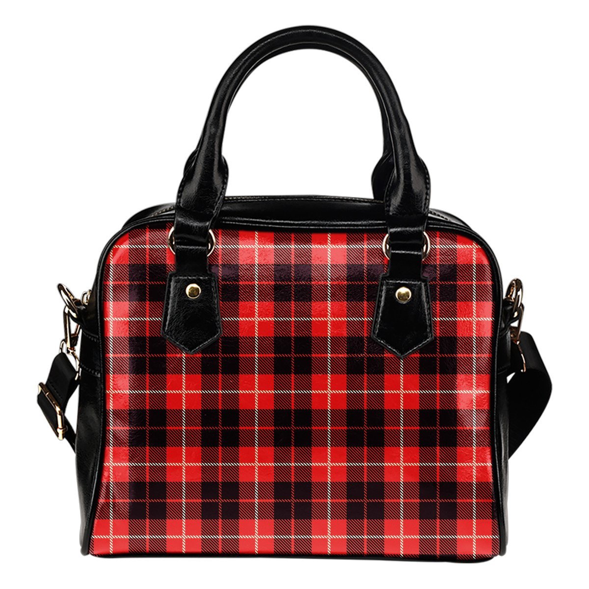 Tartan Scottish Royal Stewart Red Plaids Purse Leather Shoulder Handbag-grizzshop