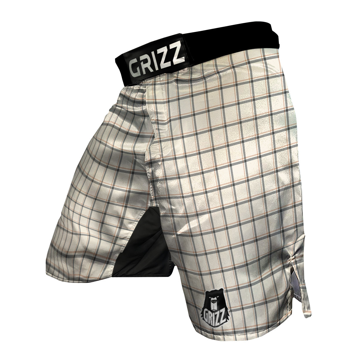 Tattersall Beige Print Pattern MMA Shorts-grizzshop