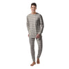 Tattersall Beige Print Pattern Men's Pajamas-grizzshop