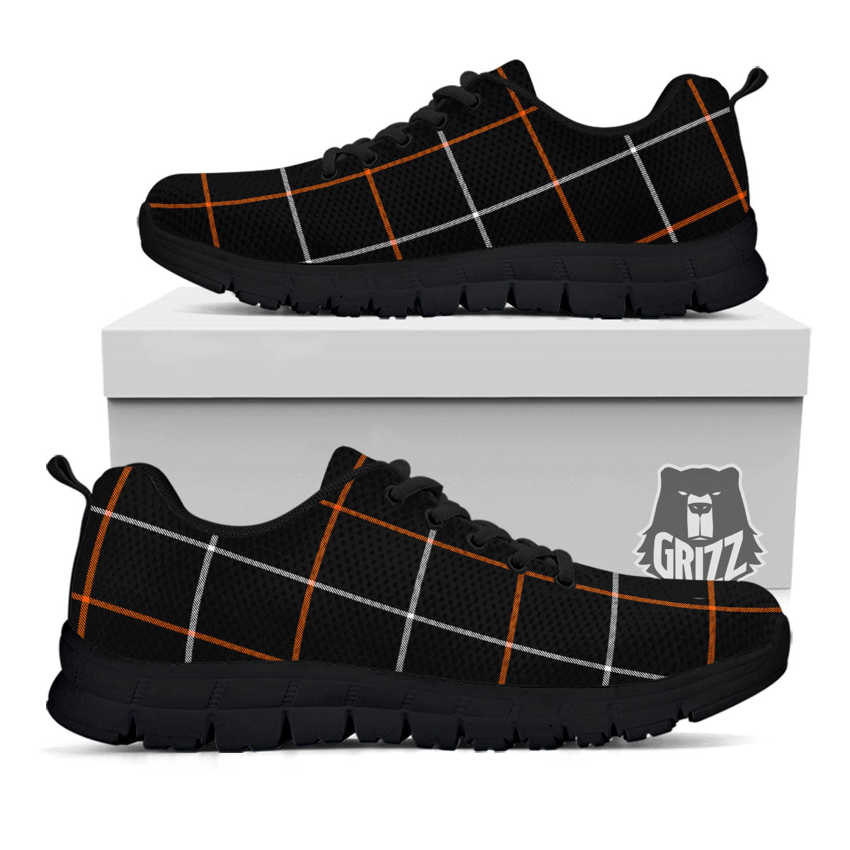 Tattersall Black Halloween Print Pattern Black Sneaker-grizzshop