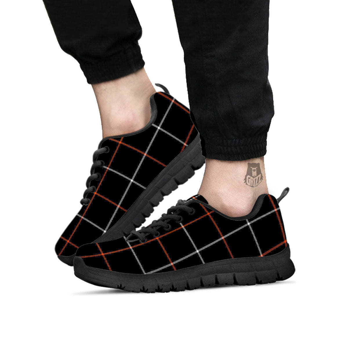 Tattersall Black Halloween Print Pattern Black Sneaker-grizzshop