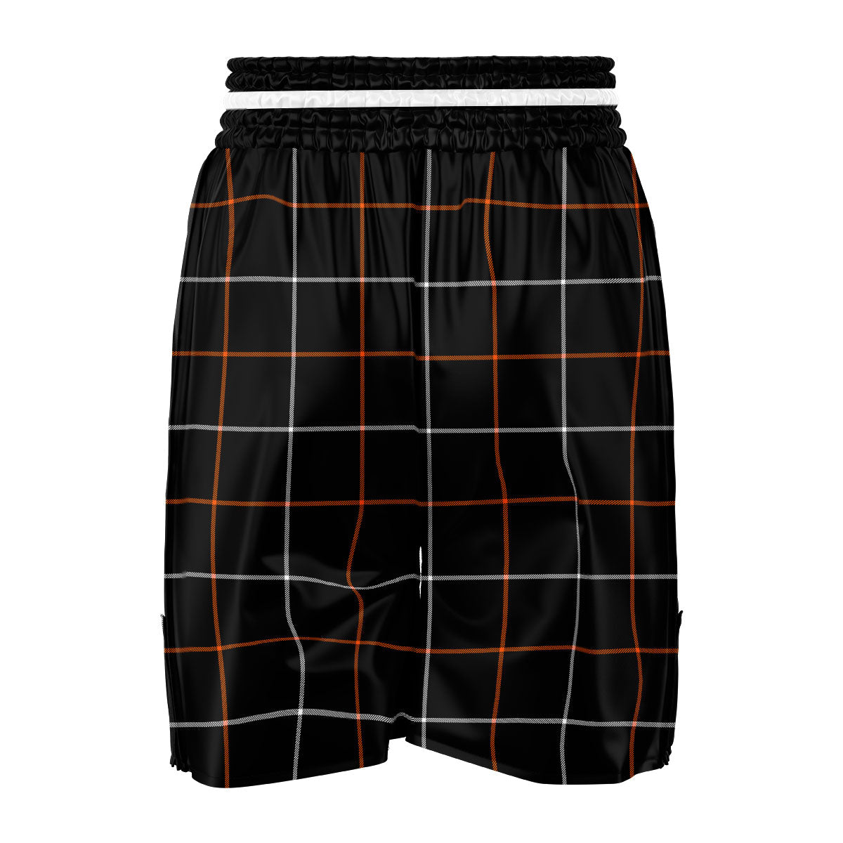 Tattersall Black Halloween Print Pattern Boxing Shorts-grizzshop