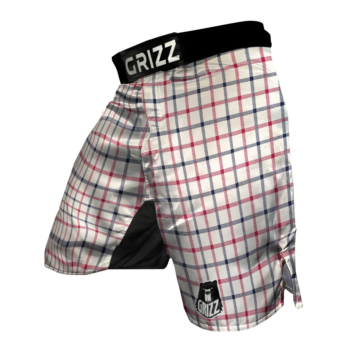 Tattersall Blue And Red Print Pattern MMA Shorts-grizzshop