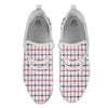 Tattersall Blue And Red Print Pattern White Athletic Shoes-grizzshop