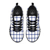 Tattersall Blue And White Print Pattern Black Sneaker-grizzshop