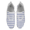 Tattersall Blue And White Print Pattern White Athletic Shoes-grizzshop