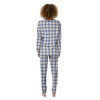 Tattersall Blue And White Print Pattern Women's Pajamas-grizzshop