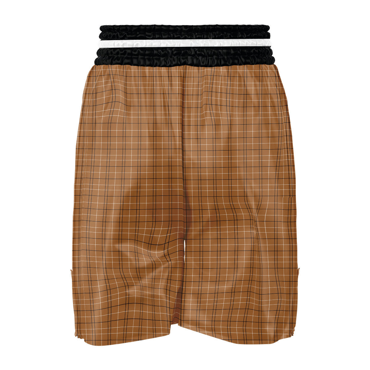 Tattersall Brown Print Pattern Boxing Shorts-grizzshop