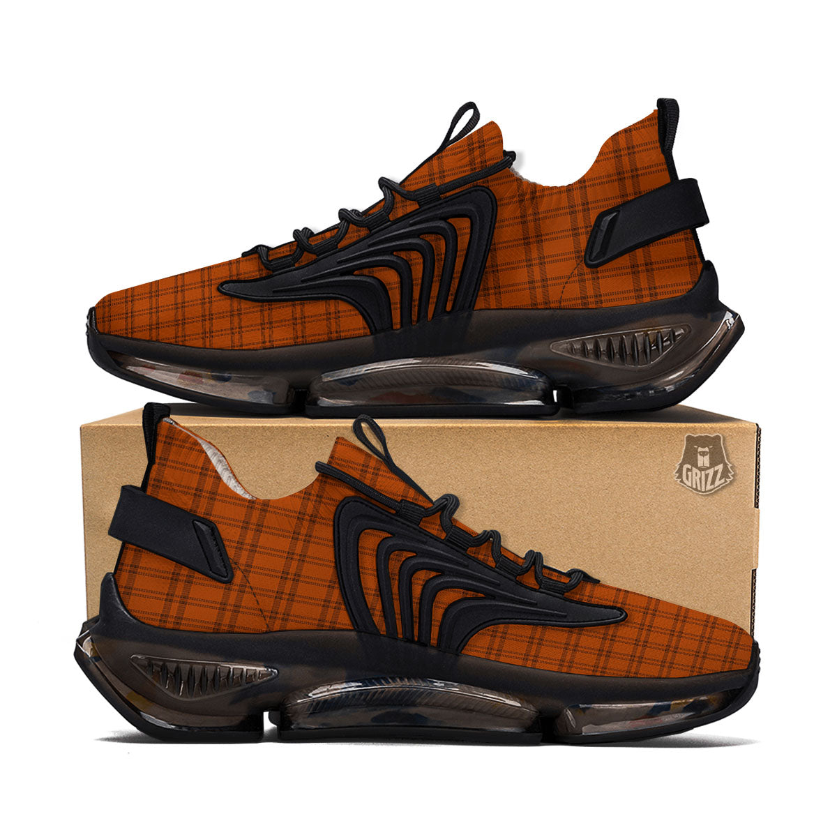 Tattersall Halloween Print Pattern Black Gym Shoes-grizzshop