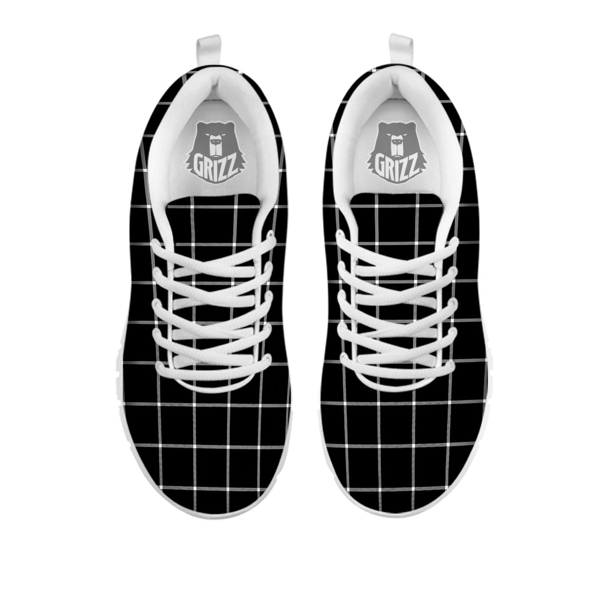 Tattersall Navy Print Pattern White Sneaker-grizzshop
