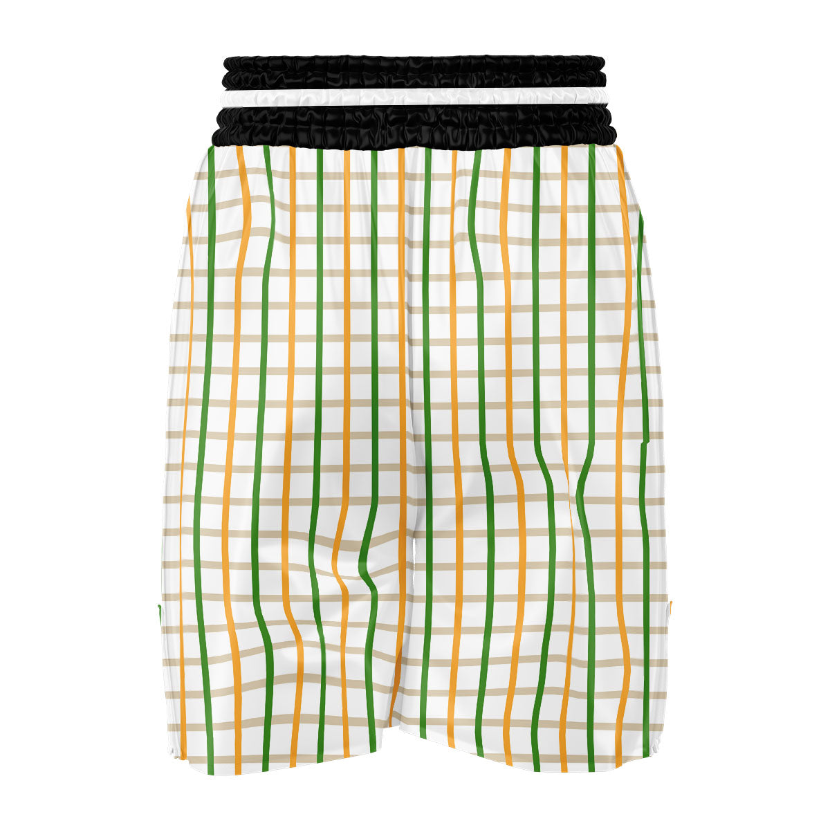 Tattersall Orange And Green Line Print Boxing Shorts-grizzshop