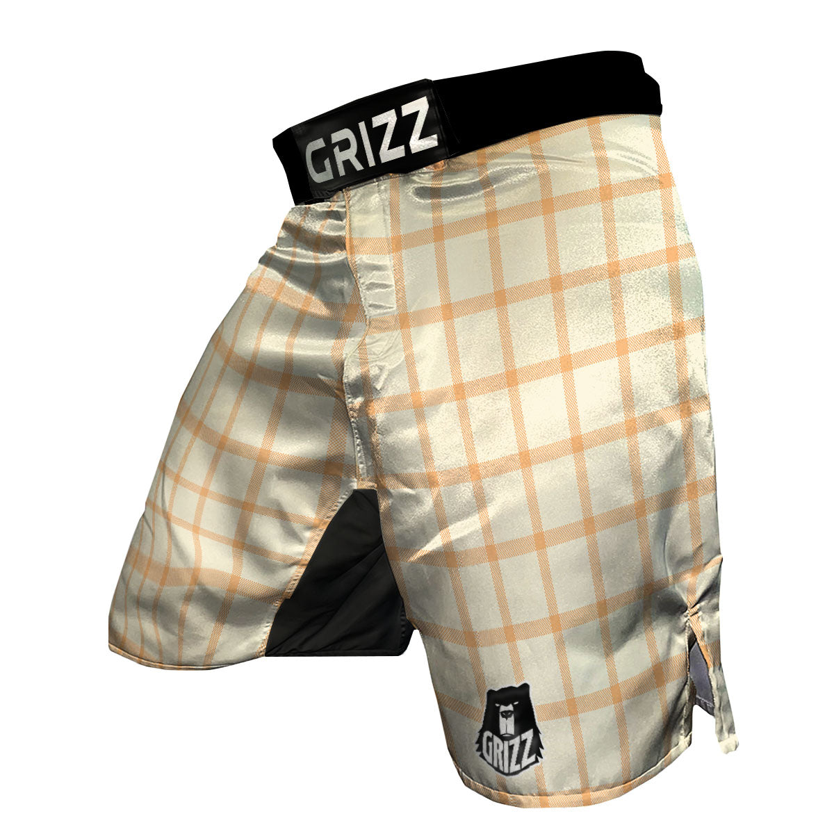 Tattersall Orange Pastel Print Pattern MMA Shorts-grizzshop