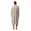 Tattersall Orange Pastel Print Pattern Men's Robe-grizzshop