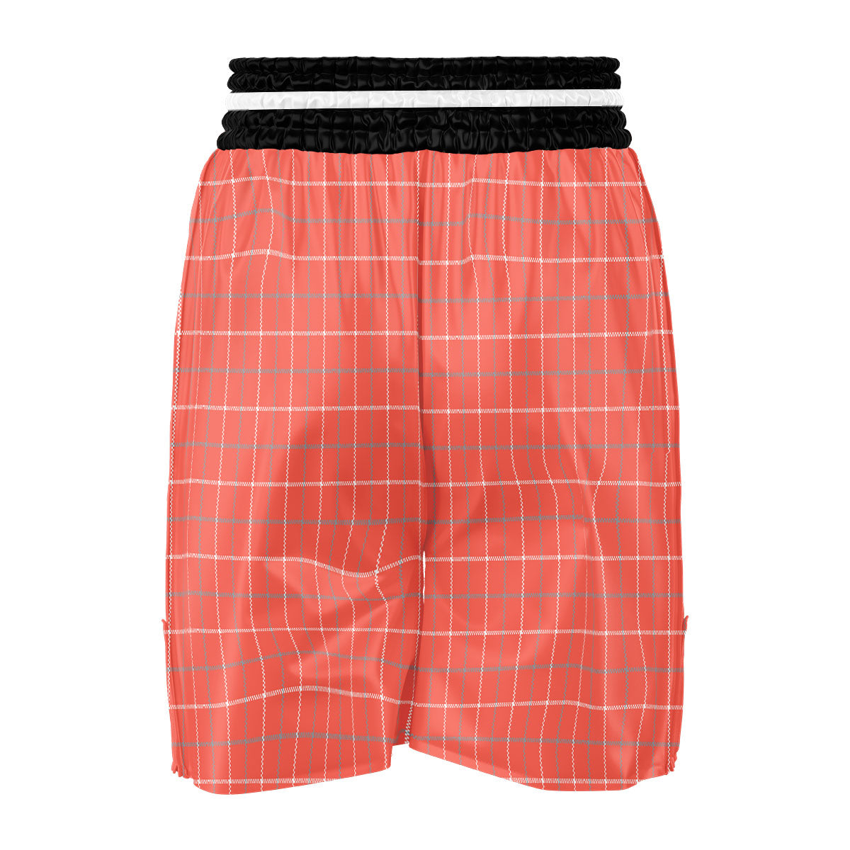 Tattersall Pastel Orange Print Pattern Boxing Shorts-grizzshop