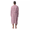 Tattersall Pastel Pink Print Pattern Men's Robe-grizzshop