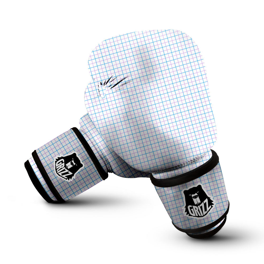 Tattersall Purple And Blue Line Print Pattern Boxing Gloves-grizzshop