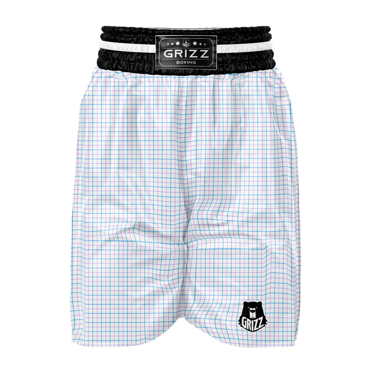 Tattersall Purple And Blue Line Print Pattern Boxing Shorts-grizzshop