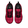 Tattersall Red Print Pattern Black Sneaker-grizzshop