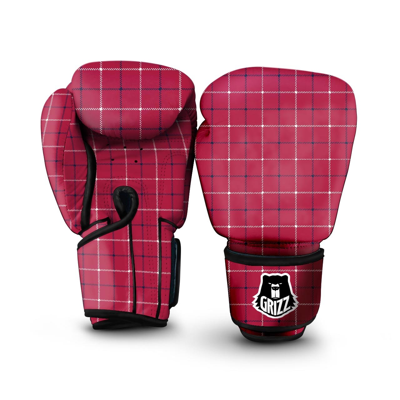 Tattersall Red Print Pattern Boxing Gloves-grizzshop